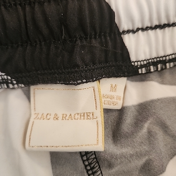 Zac & Rachel Relaxed Palazzo Black & White Boho Wide Leg Travel Flowy Pants - Picture 7 of 11